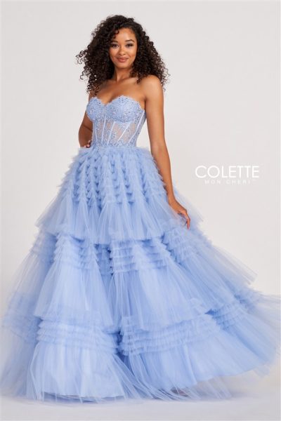 Pale blue cinderella prom dress at City Prom
